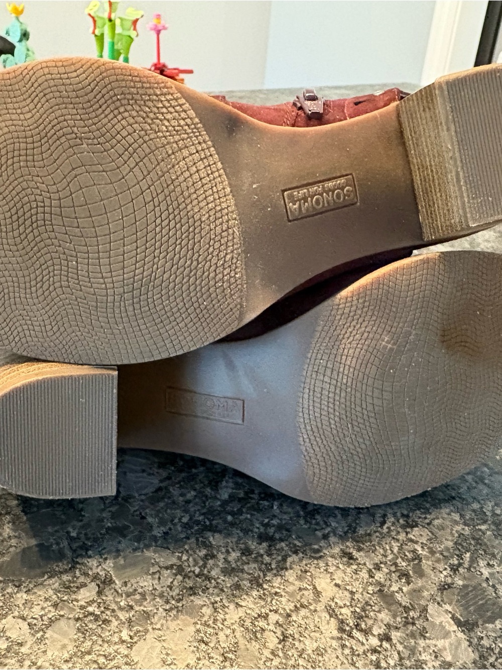Sonoma Burgundy Open-Toe Studded Block Heel Mules - Picture 6 of 6